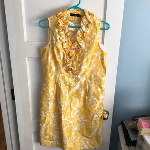 SOLD The Limited- Yellow and White Cocktail Dress